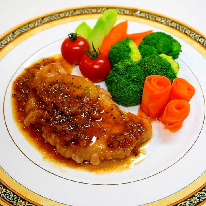 キウイ効果で柔らか キウイソースで豚肉のステーキ レシピ 作り方 By Oppeke22 楽天レシピ